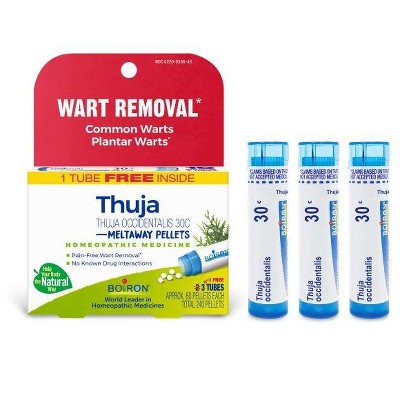 Thuja Occidentalis 30C 3 MDT by Boiron Homeopathic Medicine For Wart Removal  -  3 Tubes Pellet