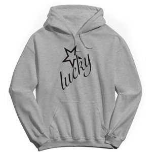 Rerun Island Men's Lucky Stars Black Long Sleeve Graphic Cotton Sweatshirt Hoodie - 1 of 4