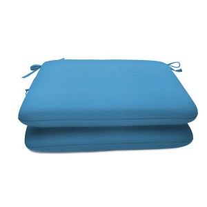Casual Cushion Solid Sunbrella Fabric 2-Piece Indoor/Outdoor Seat Pad Cushion, 20"W x 18"L - 1 of 4