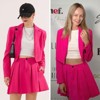 EXLURA Women's Business Casual Blazer Suit Sets and Pleated Mini Skirt 2 Piece Outfits Trendy Long Sleeve Y2K Clothes 2025 - 2 of 4