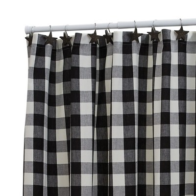 Park Designs Buffalo Check Shower Curtain - Black & Cream
