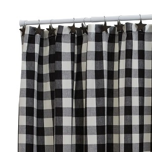 Park Designs Buffalo Check Shower Curtain - Black & Cream - 1 of 4