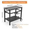 GustoWave 33"x20" Metal Grill Cart for Outside, Outdoor Grill Table with 2-Shelf, Easy-to-Clean, Versatile BBQ Table, Black - 2 of 4