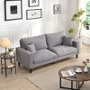 MAYEERTY Wooden Frame 3 Seat Sofa Modern Comfortable Upholstered for Living Room Bedroom Light Gray - 3 of 4