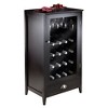 20 Bottles Shelf Modular Bordeaux Wine Cabinet Wood/Black Espresso - Winsome - image 4 of 4