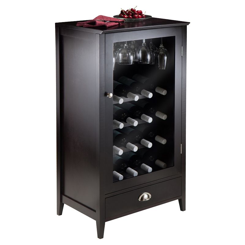 20 Bottles Shelf Modular Bordeaux Wine Cabinet Wood/Black Espresso - Winsome, 5 of 7
