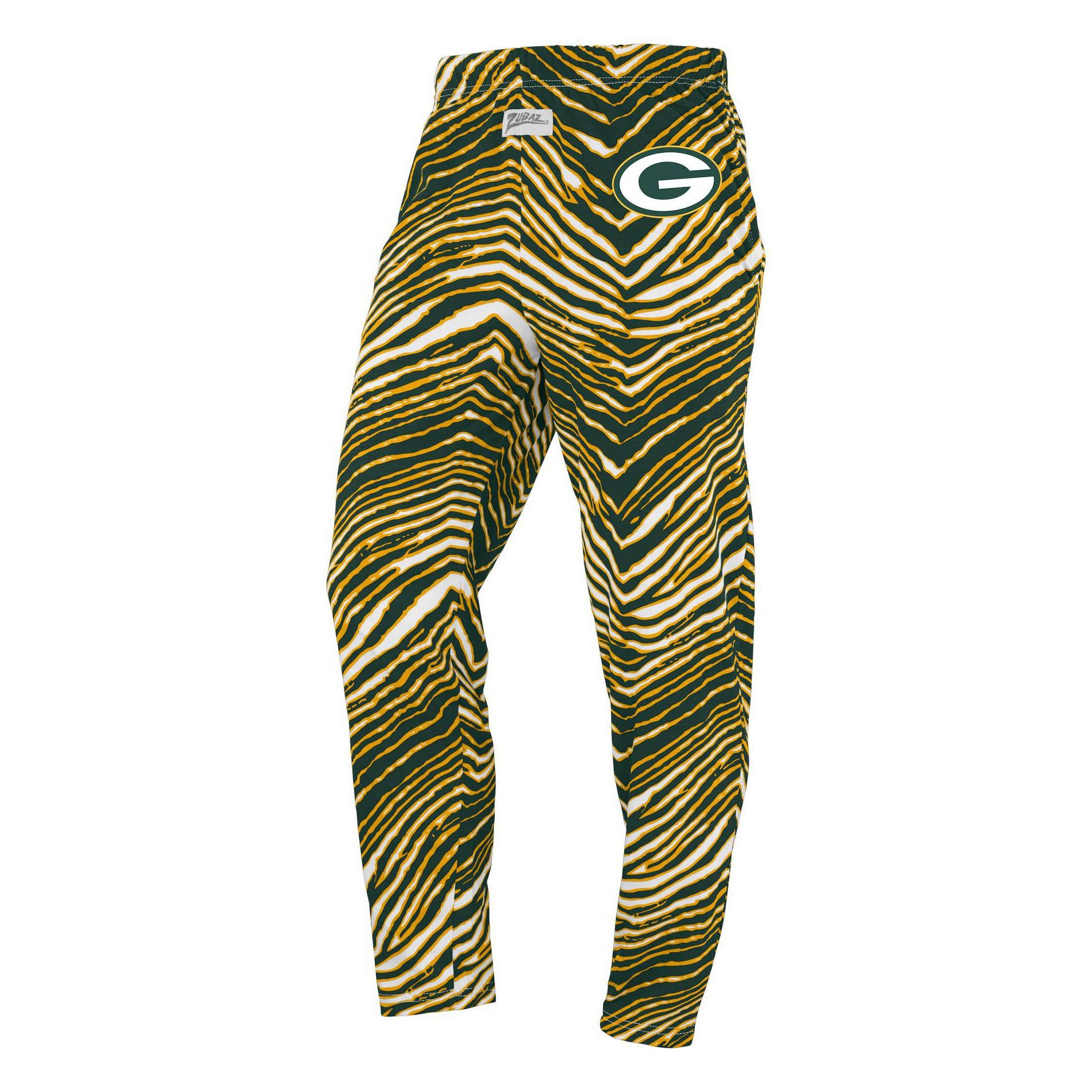 NFL Green Bay Packers Zubaz Men's Zebra Screen Print Pants