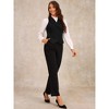 Allegra K Women's Notched Lapel Double Breasted V Neck Sleeveless Suit Vest - 4 of 4