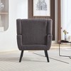 Gulches Modern Teddy Fabric Accent Chair, Ergonomic Upholstered Living Room Bedroom Chair with Curved Back & Black Legs, 250LBS Capacity - 4 of 4