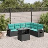 vidaXL 7 Piece Garden Sofa Set with Cushions - Black - 2 of 4