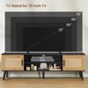 USIKEY Rattan TV Stand for 70 inch TV, Entertainment Center with Adjustable Shelf & 2 Cabinets, TV Stands for Living Room, Bedroom, Natural + Black - 2 of 4