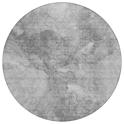 Gray Silver And Charcoal Nautical Washable Indoor Outdoor Area Rug