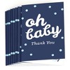 Big Dot of Happiness Hello Little One - Blue and Silver - Boy Baby Shower Thank You Cards (8 count) - 2 of 4