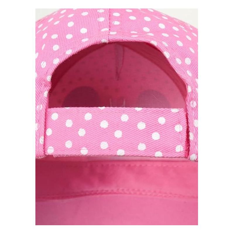 Disney Minnie Mouse Girls Baseball Cap – 3D Bow Curved Brim Strap Back Hat (Ages 4-7), 5 of 6