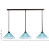 Toltec Lighting Any 3 - Light Chandelier in  Dark Granite with 12" Teal Crystal Shade - 2 of 2