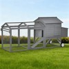 ORRD Portable Chicken Coop with Wheels & Nesting Box, Mobile Wooden Hen House with Outdoor Run for Backyard Poultry, Natural - 2 of 4