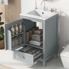 Akoasm 20 in. W Sink Bathroom Vanity with Soft Closing Door, Storage Rack and A Drawer-Grey - 2 of 4