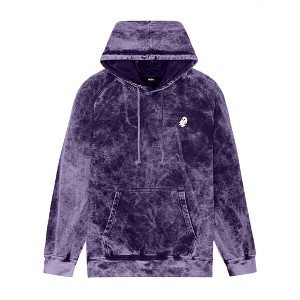 Dalix Ghost Embroidery Washed Hoodie Sweatshirt Fleece Relaxed Fit Lounge Mens - 1 of 4