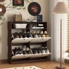 4-Tier Shoe Cabinet 1 Drawer 2 White Doors Adjustable Shelves Freestanding Entryway Hallway - 2 of 4