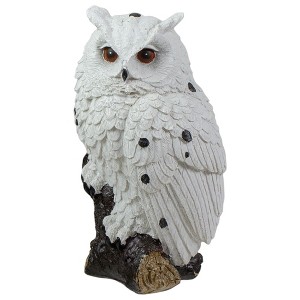 Northlight 6" White Owl Perched on a Branch Outdoor Garden Statue - 1 of 4