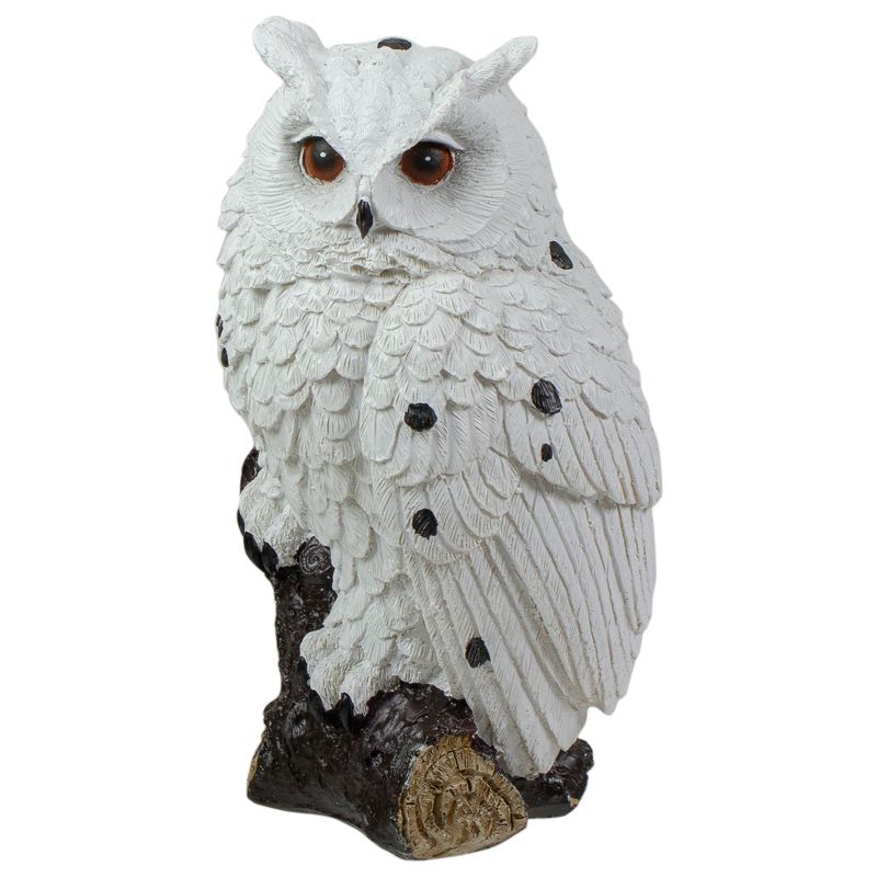 Northlight 6" White Owl Perched on a Branch Outdoor Garden Statue, 1 of 7