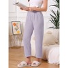 INSPIRE CHIC Women's Pajama Bottoms Fleece Elastic Waistband Loungewear Warm & Soft Long Pants - 2 of 4