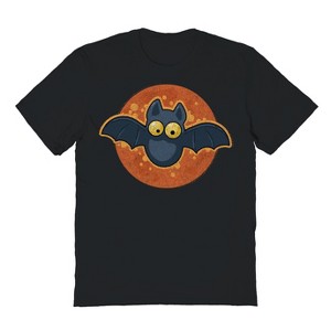 Rerun Island Men's Bat And Moon-Halloween Mood Halloween Short Sleeve Graphic Cotton T-Shirt - 1 of 2