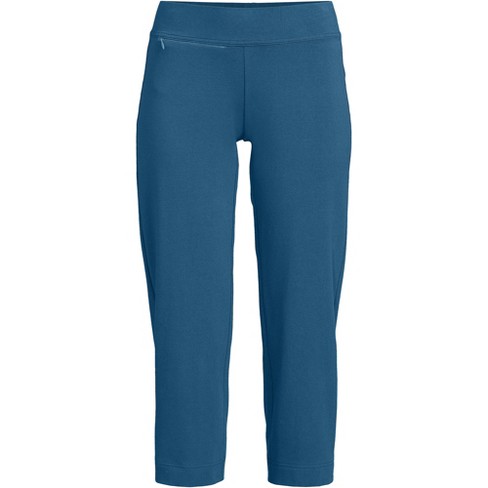 Lands' End Women's Starfish Mid Rise Elastic Waist Pull On Crop Pants -  Medium - Evening Blue : Target