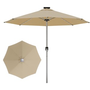 Infurnic Patio Umbrellas Outdoor Market Umbrella with Handle Crank, Adjustable Sun Shade Umbrella for Backyard, Beach, Brown, 115.7"*115.7"*98.4" - 1 of 4