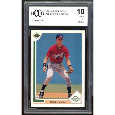 Chipper Jones Rookie Card 1991 Upper Deck #55 BCCG 10 Mint+