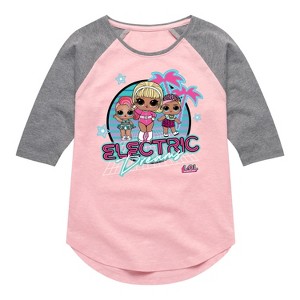 Girls' - LOL Surprise! - Electric Dreams Shirt Tail Raglan Graphic T-shirt - 1 of 3