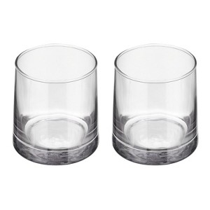 Unique Bargains Clear Visibility Heavy Base Whiskey Glasses Drinkware 2 Pcs - 1 of 4