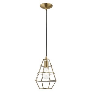 Livex Lighting Geometric 1 - Light Pendant in  Antique Brass - 1 of 4