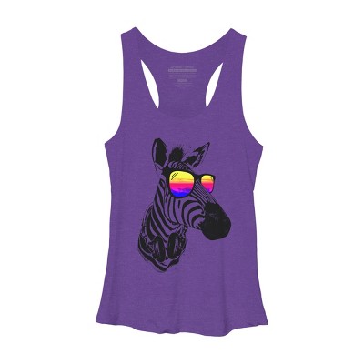 Women's Design By Humans Cool Zebra By clingcling Racerback Tank Top