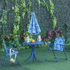 Outsunny Kids Folding Picnic Table and Chair Set Shark Pattern Outdoor Garden Patio Backyard with Removable & Height Adjustable Sun Umbrella - 2 of 4