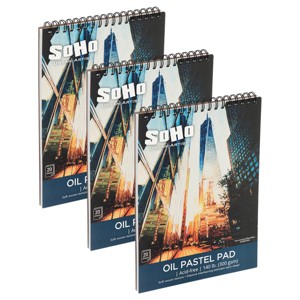 SoHo Urban Artist Fine Textured Professional Pastel Paper Pad - 140 lb. - Acid-Free Fine Textured Canvas Paper with Glassine Sheets, 20 Perforated - 1 of 4