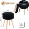 SEVOBAL Ottomans and Benches Modern Knitted Round Ottoman with Storage Cotton Vanity Stool and Footrest for Living Room, Black, 34.00"*34.00"*19.50" - 2 of 4