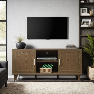 VYNXARIA Modern 60 Inch TV Stand for TVs up to 65 inches, Classic Walnut Finish - 1 of 4