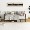 Tangkula Twin Size Metal Daybed Frame Home Modern 2-in-1 Sofa Bed with Under-bed Storage & Railings Heavy-duty Metal Slats Platform Bed White/Black - 4 of 4