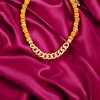 Slickblue Wood Beaded Necklace, Metal Chain Link Accents, Mid Length Boho Jewelry, Brown Gold, 16.2"+3" - 3 of 3