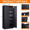 Mlezan Storage Cabinet with Locking Doors, 71" Tall 18" Deep Metal Cabinet with 5 Adjustable Shelves for Pantry, Office,  Home Kitchen Pantry Cabinets - 3 of 4