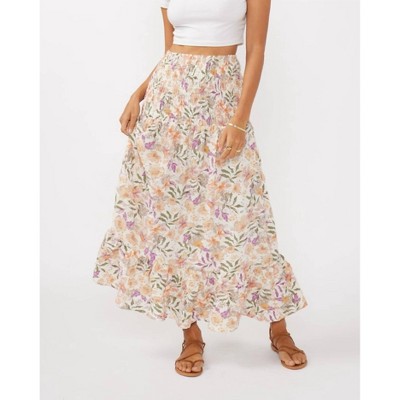 Women's Convertible Floral Smocked Skirt - LOVESTITCH