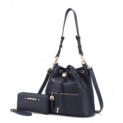 MKF Collection Larissa Vegan Leather Women’s Bucket Hobo Handbag with Wallet by Mia K