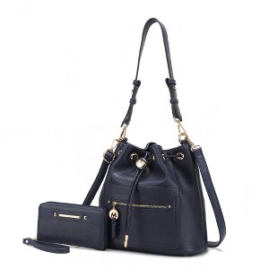 MKF Collection Larissa Vegan Leather Women’s Bucket Hobo Handbag with Wallet by Mia K - 1 of 4