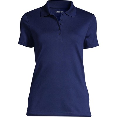 Lands End Womens Tall Supima Cotton Polo Shirt Medium Tall Deep Sea Navy in Bahrain at BHD 19 Rating 5