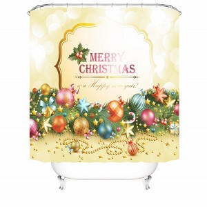 Merry Christmas Shower Curtains for Bathroom Waterproof Fabric Bath Curtain Durable Soft Stylish Bathroom Decor 72x72 Inch - 1 of 1