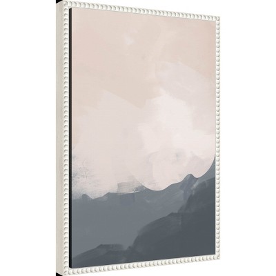 Sylvie Beaded White Framed Abstract Canvas Art Print 16 x 23