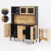 Kumasinova 59"Kitchen Hutch with Storage&Power Outlet,Farmhouse Pantry Cabinet with Pegboard,Coffee Bar Cabinet with Bottle Rack,Black - 3 of 4