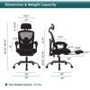AZL1 Life Concept Computer Office Desk Chair with Ergonomic Support Retractable Footrest Padded Armrest for Home Office, 27.5"*38.5"*51.7" - 3 of 4