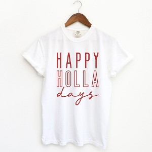 Simply Sage Market Women's Happy Holla Days Short Sleeve Garment Dyed Tee - 1 of 4
